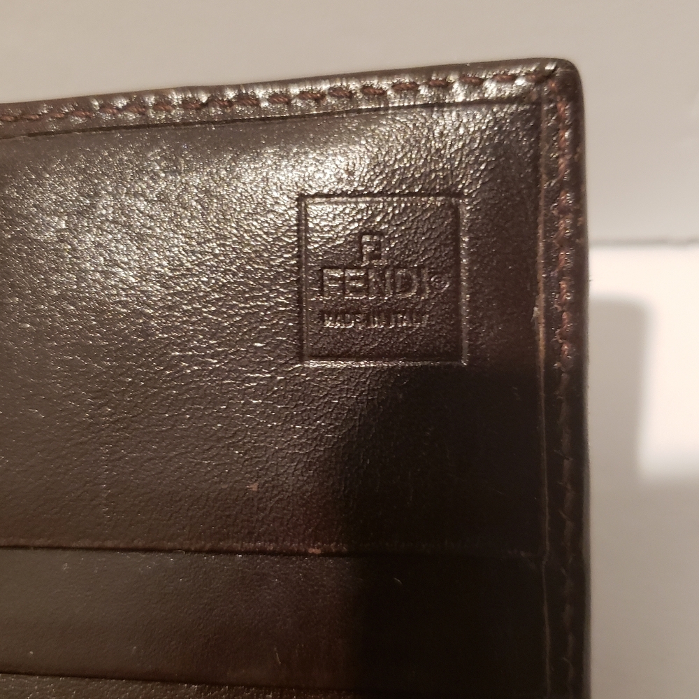 💖100% Authentic Vintage FENDI Zucca FF Logo Canvas & Leather Continental Wallet - Picture 13 of 16